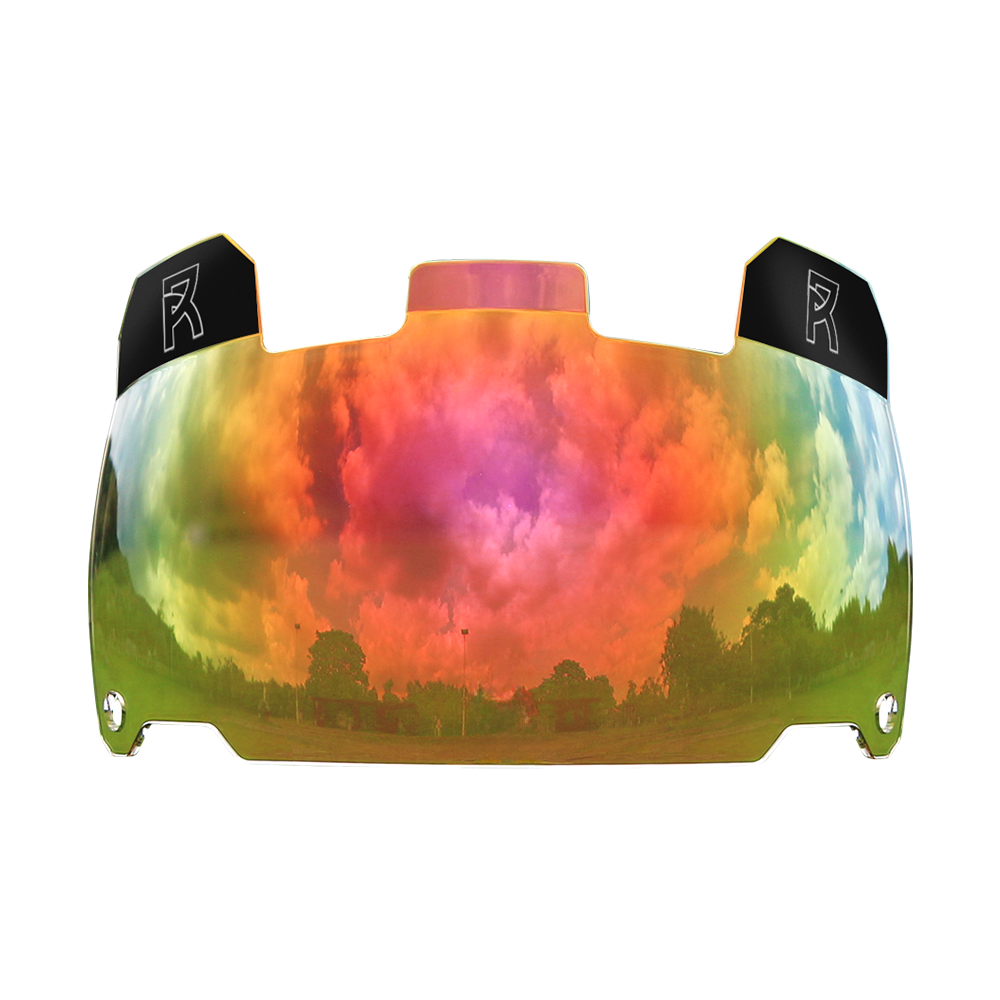 Reyrr VISION ROSE GOLD football visor with anti-fog, scratch-resistant rose gold tinted shield and quick release system.