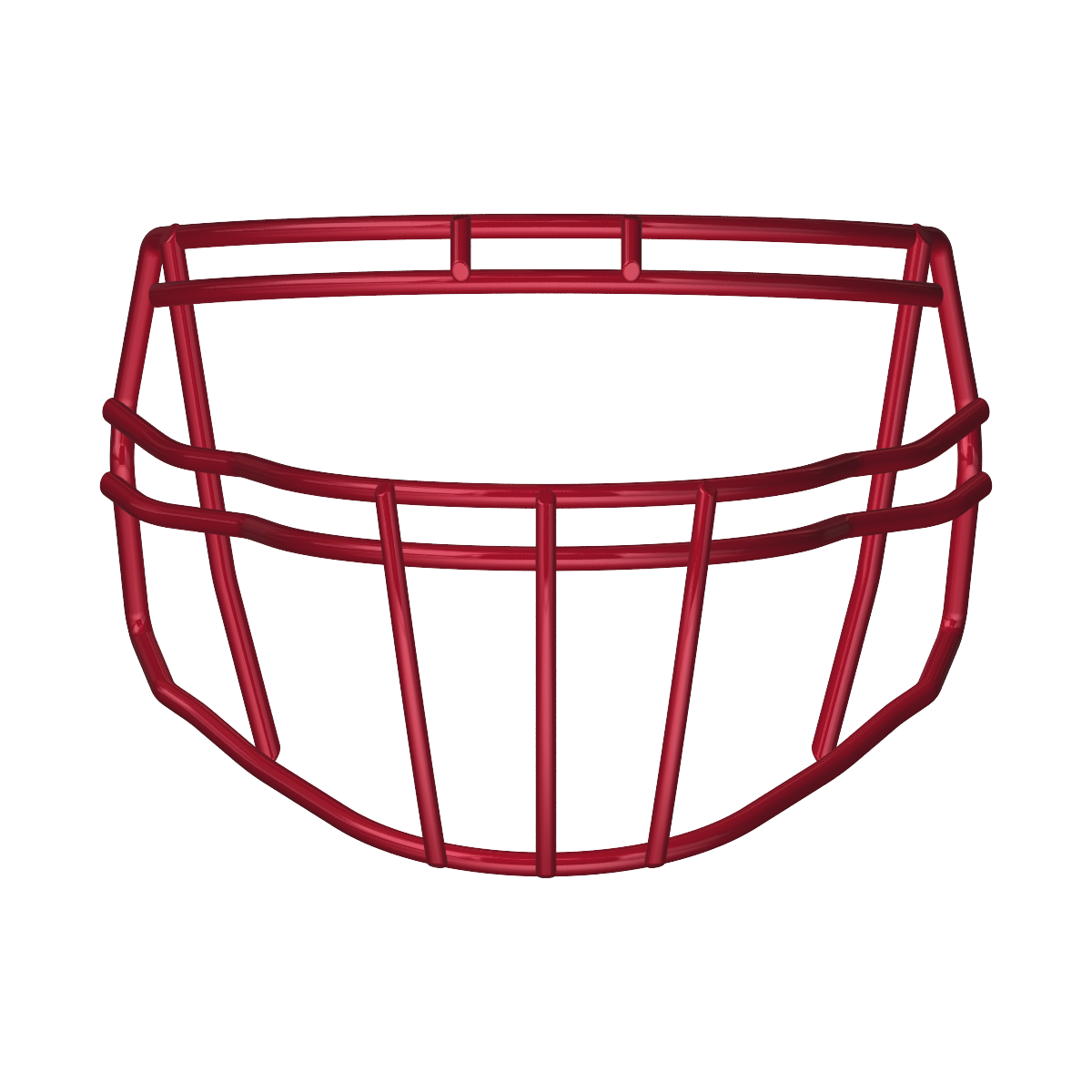 Red S-Bar HS4 faceguard compatible with Riddell Speed Icon Helmet for linebackers and linemen