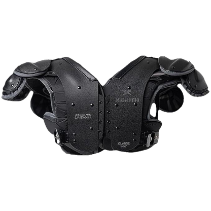 Xenith Pro Varsity Lineman shoulder pads with ergonomic design, adjustable fit, and advanced impact protection.