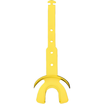Yellow Reyrr Hypervent Mouthguard with adjustable strap for superior protection and breathability in sports.