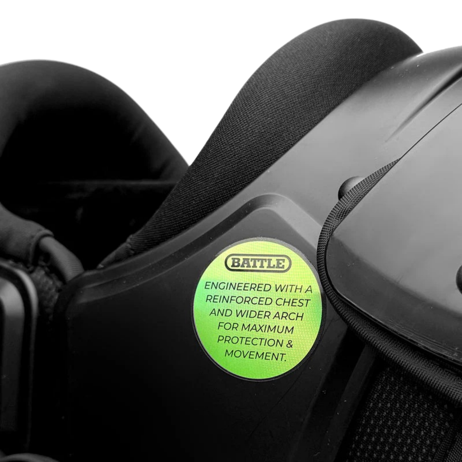 Battle Phantom youth shoulder pads in black with lightweight low profile design for American football players