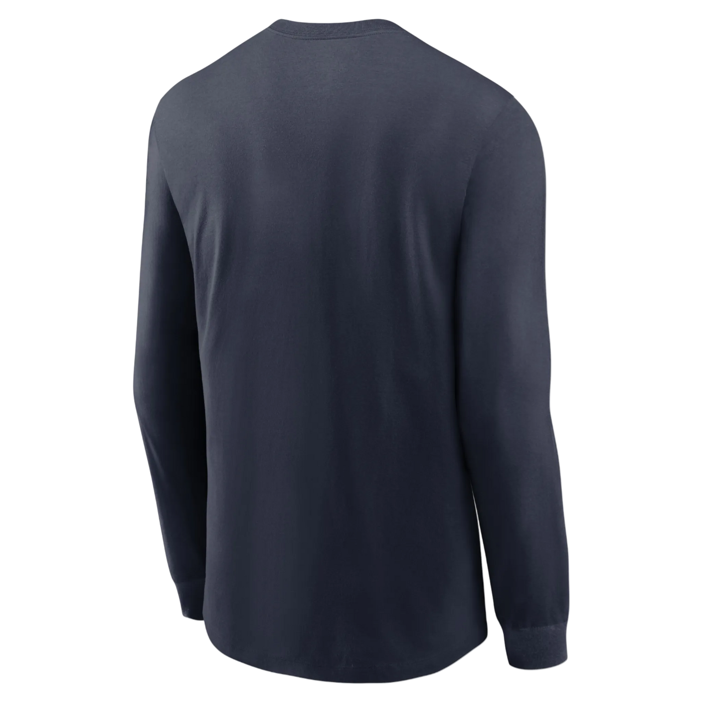 Navy long-sleeve shirt on a white background