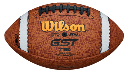Wilson GST TDS Composite football with durable composite leather cover and double white grip stripes for improved control.