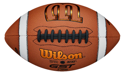 Wilson GST TDS Composite durable composite leather football with white grip stripes and accurate control lacing for high school and college play